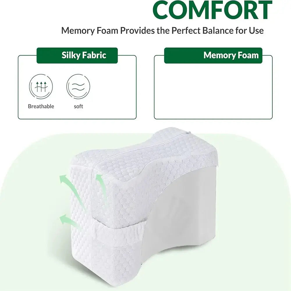 Knee Pillow for Side Sleepers with Straps, Soft Memory Foam Leg & Knee Pillow, Memory Foam Leg Pillow for Side Sleepers