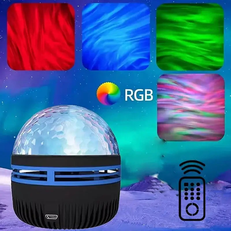 1Pc Star Projector, Galaxy Projector, Water Ocean Wave Projector for Bedroom Night Light Room Decor with 7-Colors Patterns
