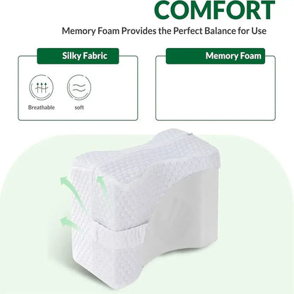 Knee Pillow for Side Sleepers with Straps, Soft Memory Foam Leg & Knee Pillow, Memory Foam Leg Pillow for Side Sleepers